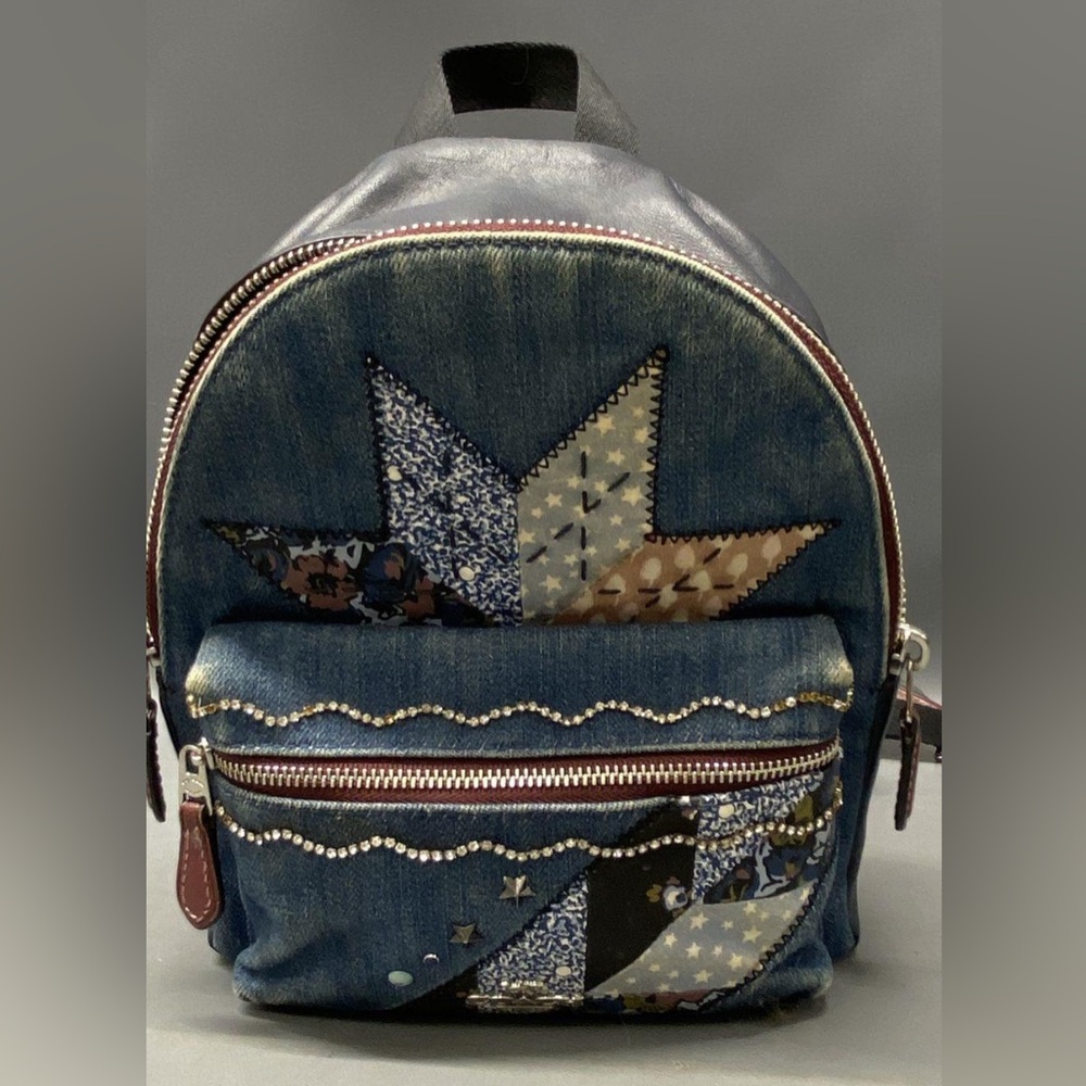 Denim Patchwork Quilt Backpack - Picture 2 of 4